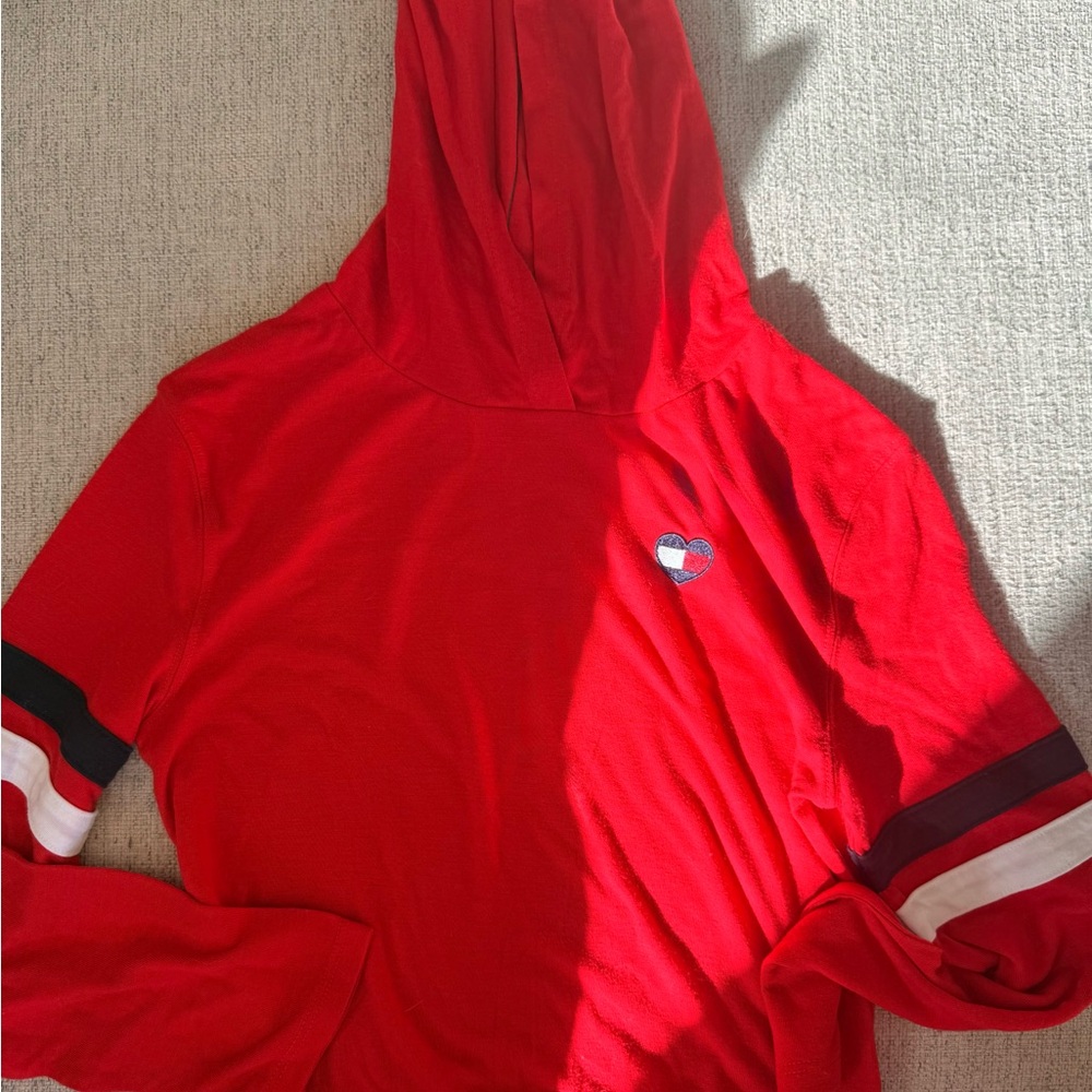 Tommy Hilfiger Red Sweatshirt with Heart Detail